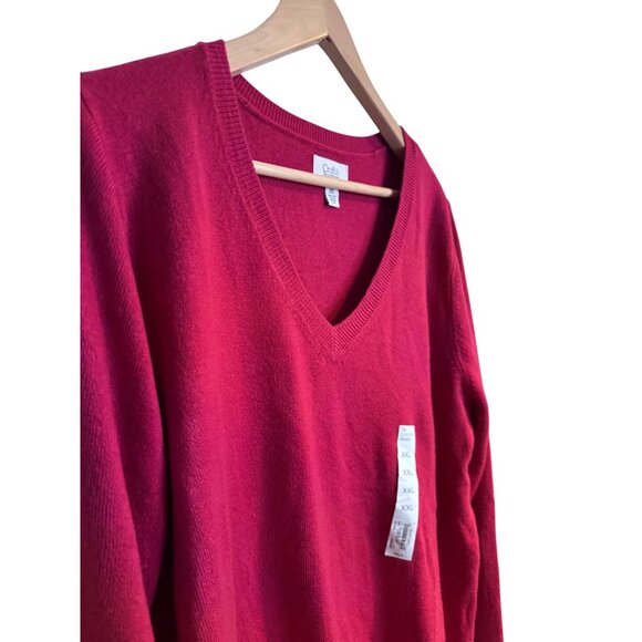 Croft & Barrow Pink Stretchy Knit Sweater Size XXL NWT $36 V Neck Acrylic - Picture 7 of 7